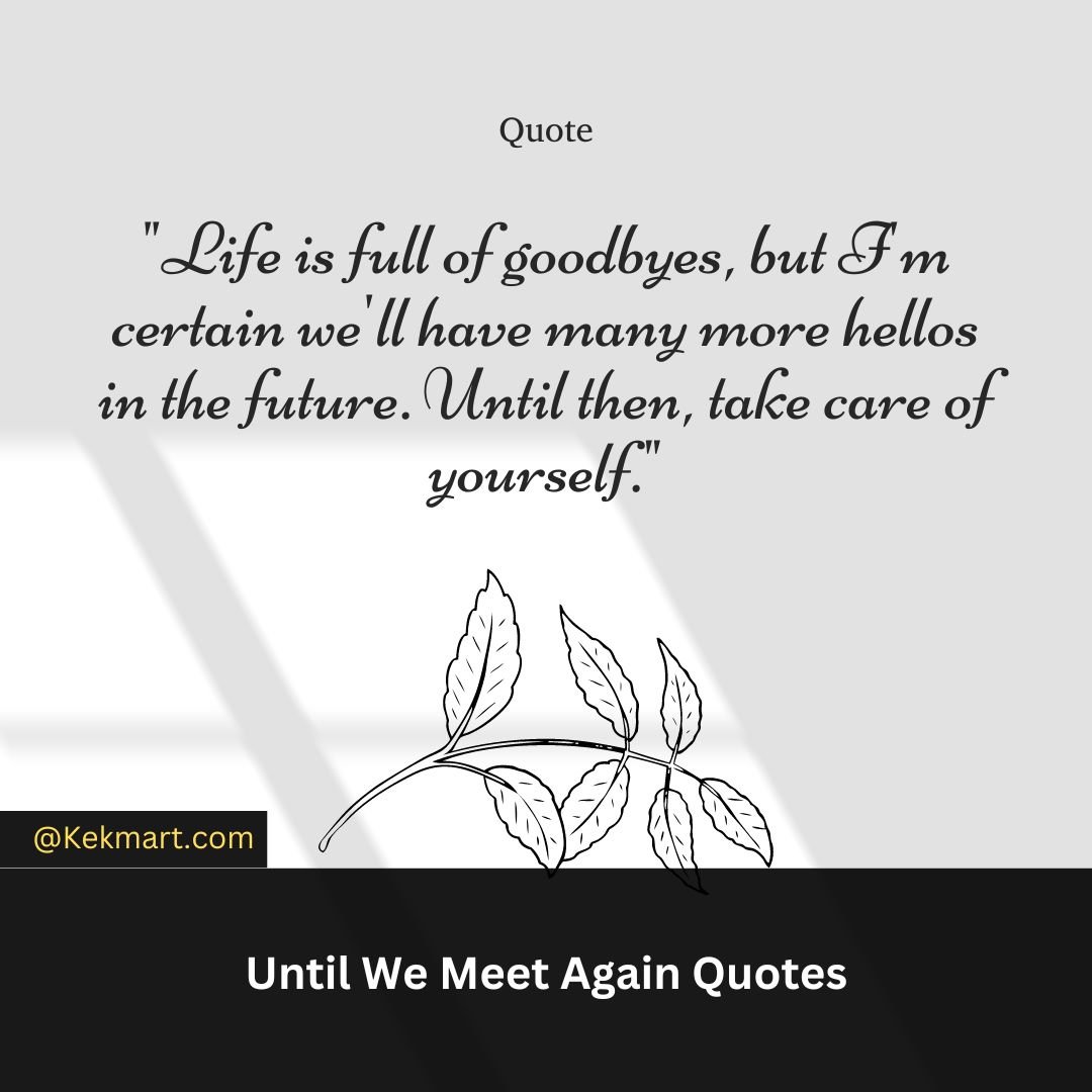 Until We Meet Again Quotes Heartfelt Quotes For Saying Goodbye Kekmart