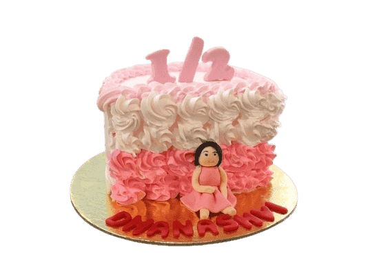 Baby Girl 6 month birthday cake