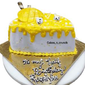 Pinapple half birthday cake'