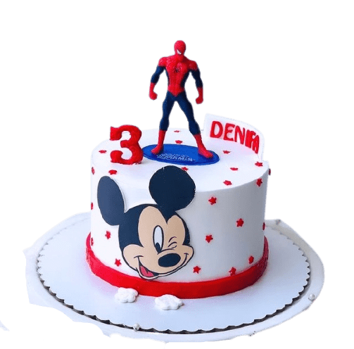 Mickey Mouse Spiderman Cake