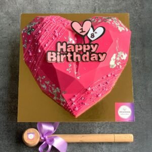 pinata cake with hammer heart shape