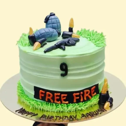 Free fire Fondant cake