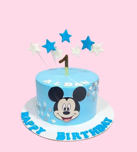Blueish Mickey Mouse Cake