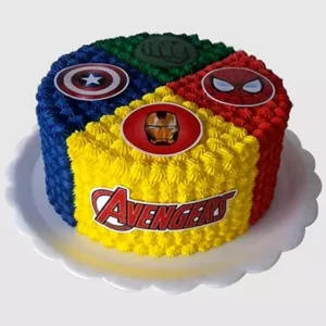 avengers rainbow cake