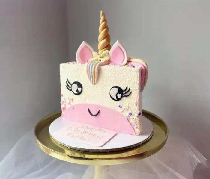 Unicorn Halfway to One Cake