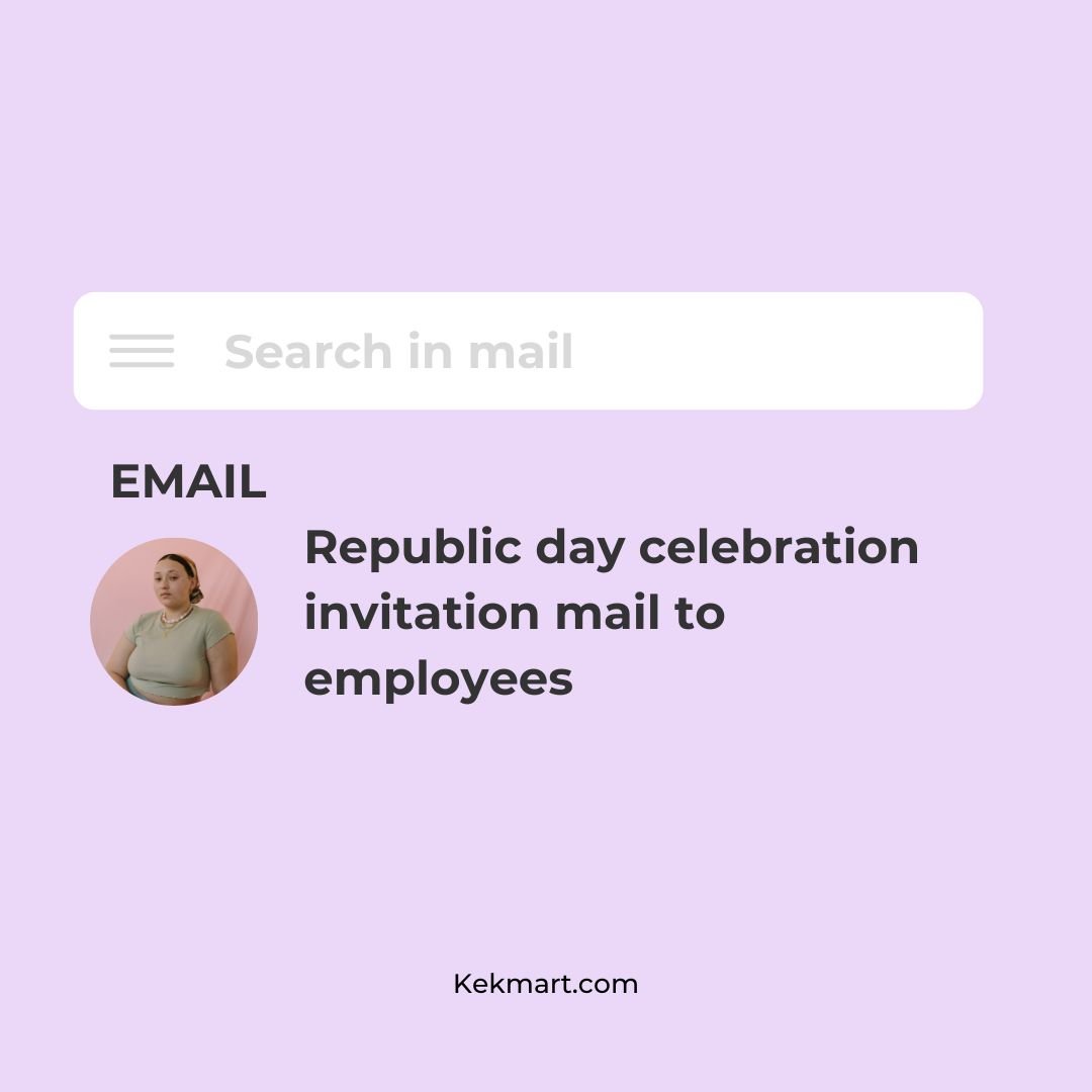 Republic Day Celebration Invitation Mail To Employees Kekmart