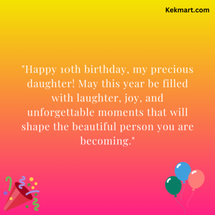 10th Birthday Wishes For Daughter - Kekmart