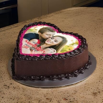 Heart Shaped Photo Cake